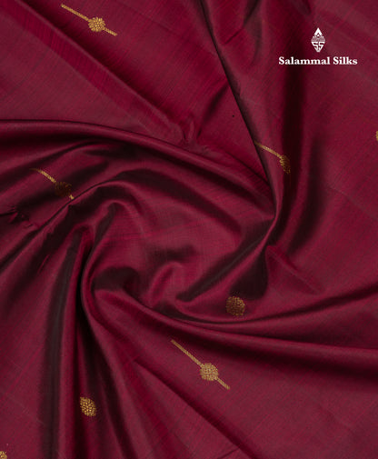 Beautiful Magenta Pure Kanjivaram Silk Saree With Traditional Evening Morning Border