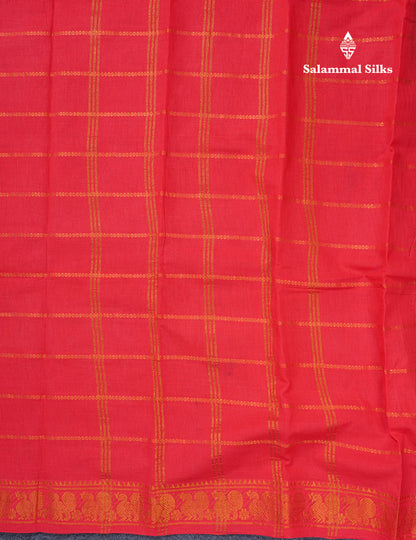 Beautiful Magenta Pure Sungudi Cotton Saree With Contrast Sandal Traditional Small Border