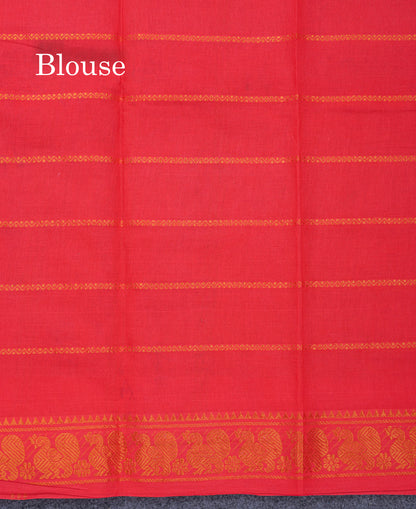 Beautiful Magenta Pure Sungudi Cotton Saree With Contrast Sandal Traditional Small Border