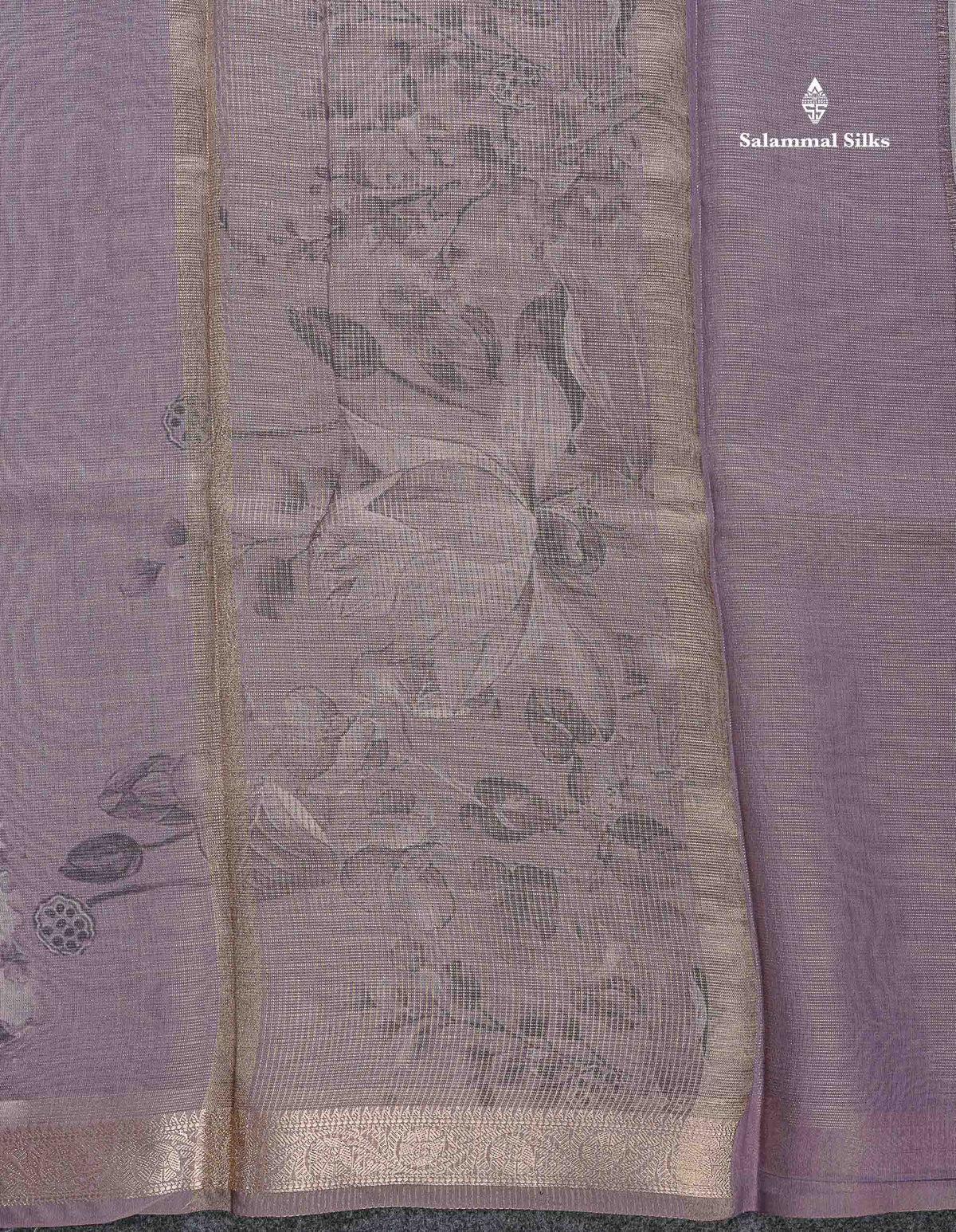 Silk Kota Mix - Light Lavender Vaira Oosi Lines Fancy Saree With Small Border