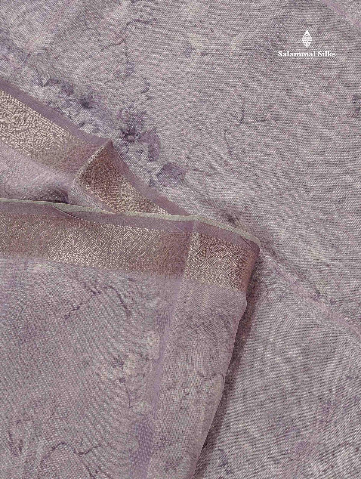 Silk Kota Mix - Light Lavender Vaira Oosi Lines Fancy Saree With Small Border