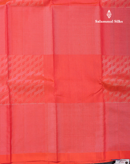 Beautiful Dual Tone Pinkish Peach Fancy Pure Kanjivaram Silk Saree With Contrast Violet Blouse
