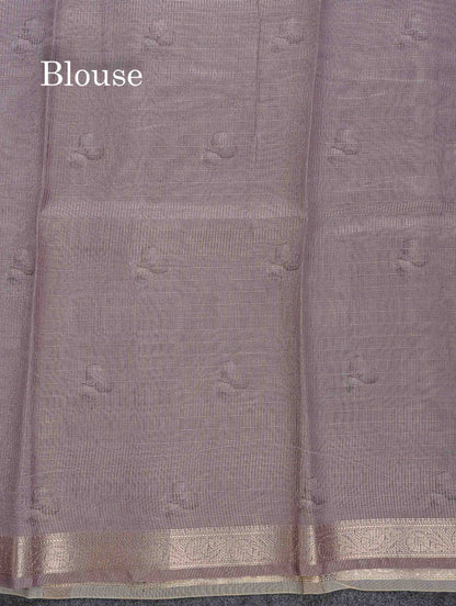 Silk Kota Mix - Light Lavender Vaira Oosi Lines Fancy Saree With Small Border