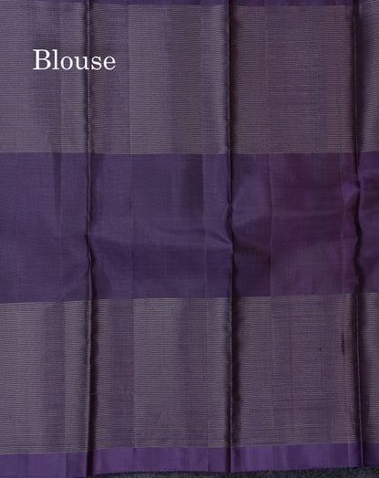 Beautiful Dual Tone Pinkish Peach Fancy Pure Kanjivaram Silk Saree With Contrast Violet Blouse