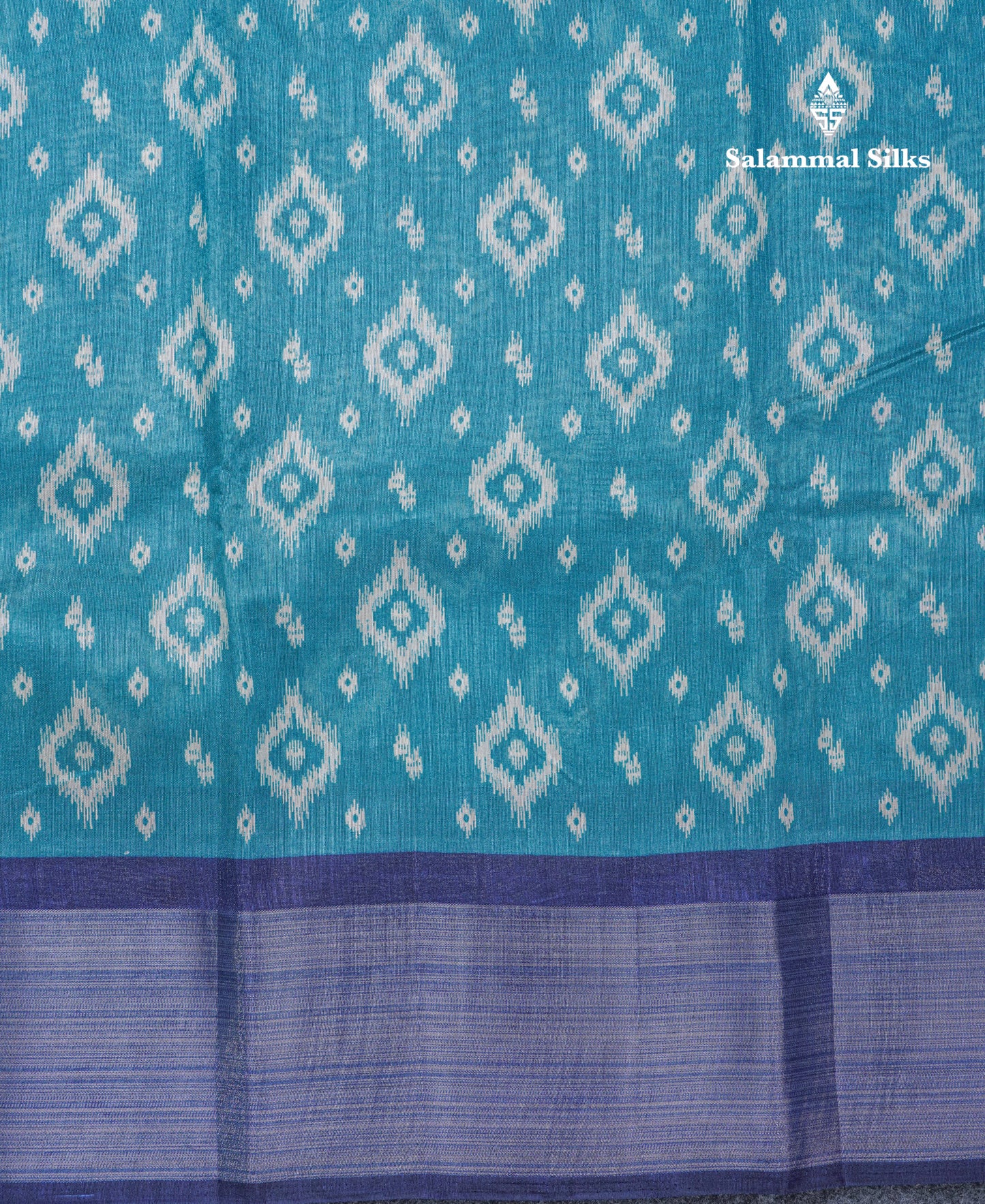Beautiful Ramar Blue Mixed Cotton Saree With Contrast Reddish Maroon Tissue Border