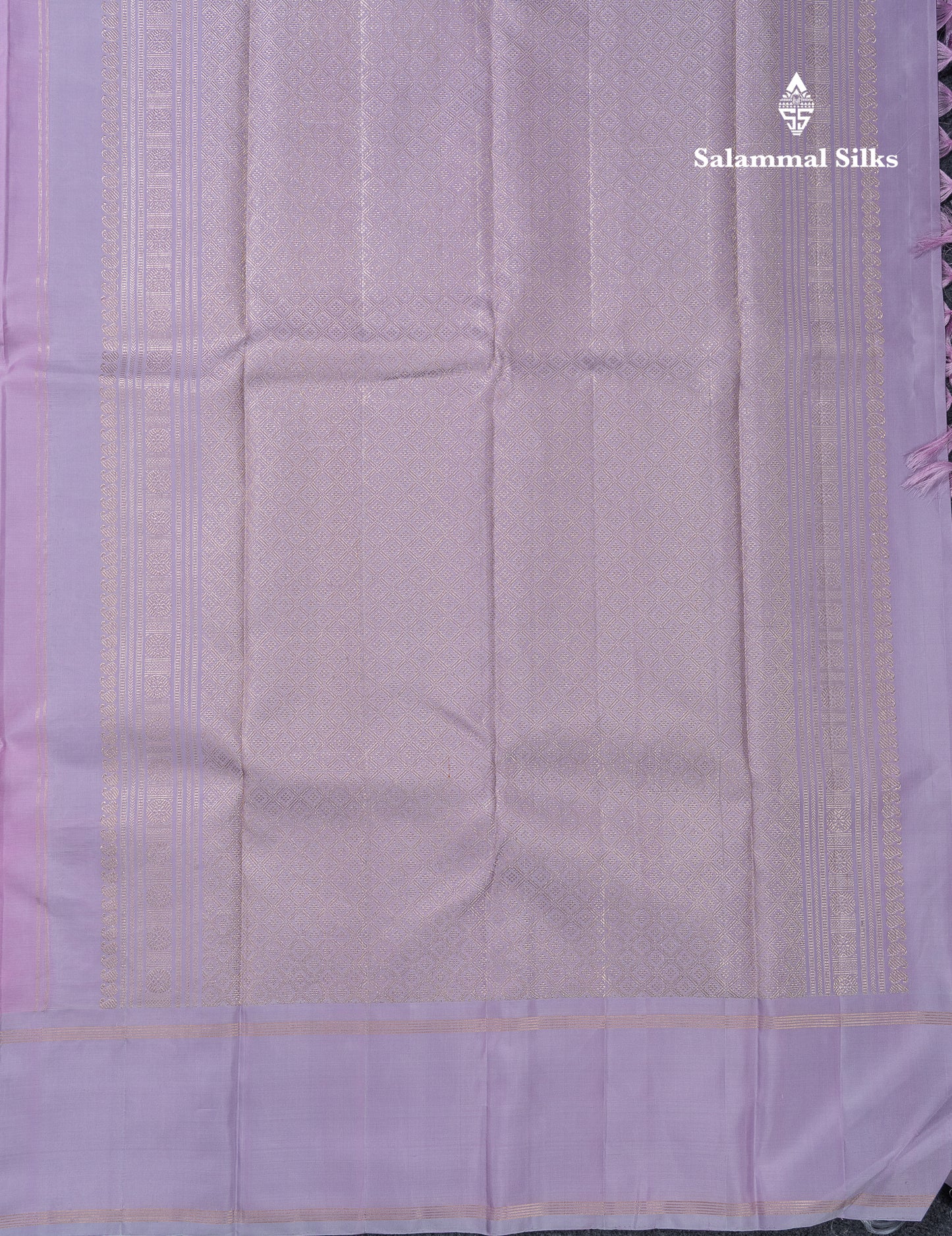 Beautiful Light Pink Pure Kanjivaram Silk Saree With Contrast Light Lavender Traditional Gap Border
