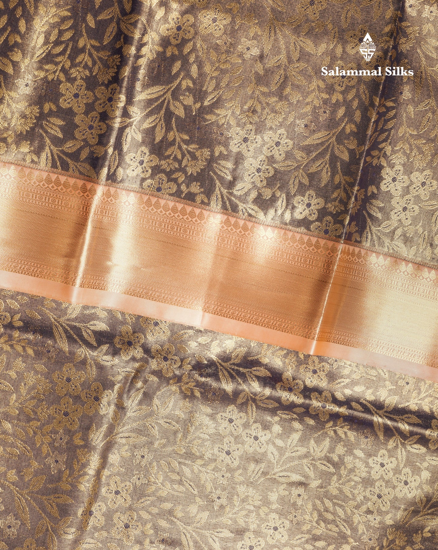 Blue Shade Bridal Tissue Semi Silk Saree With Contrast Peach Border