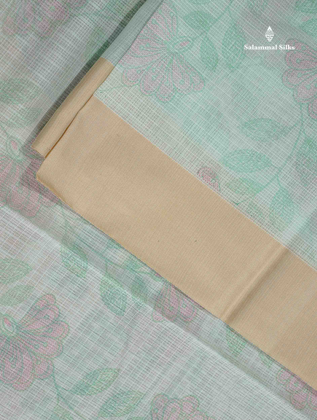 Beautiful Pastel Blue Kota Cotton Fancy Saree With Contrast Sandal Plain Border