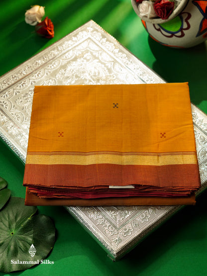 Beautiful Grey Thread Work Butta Handloom Pure Cotton Saree With Contrast Black Blouse