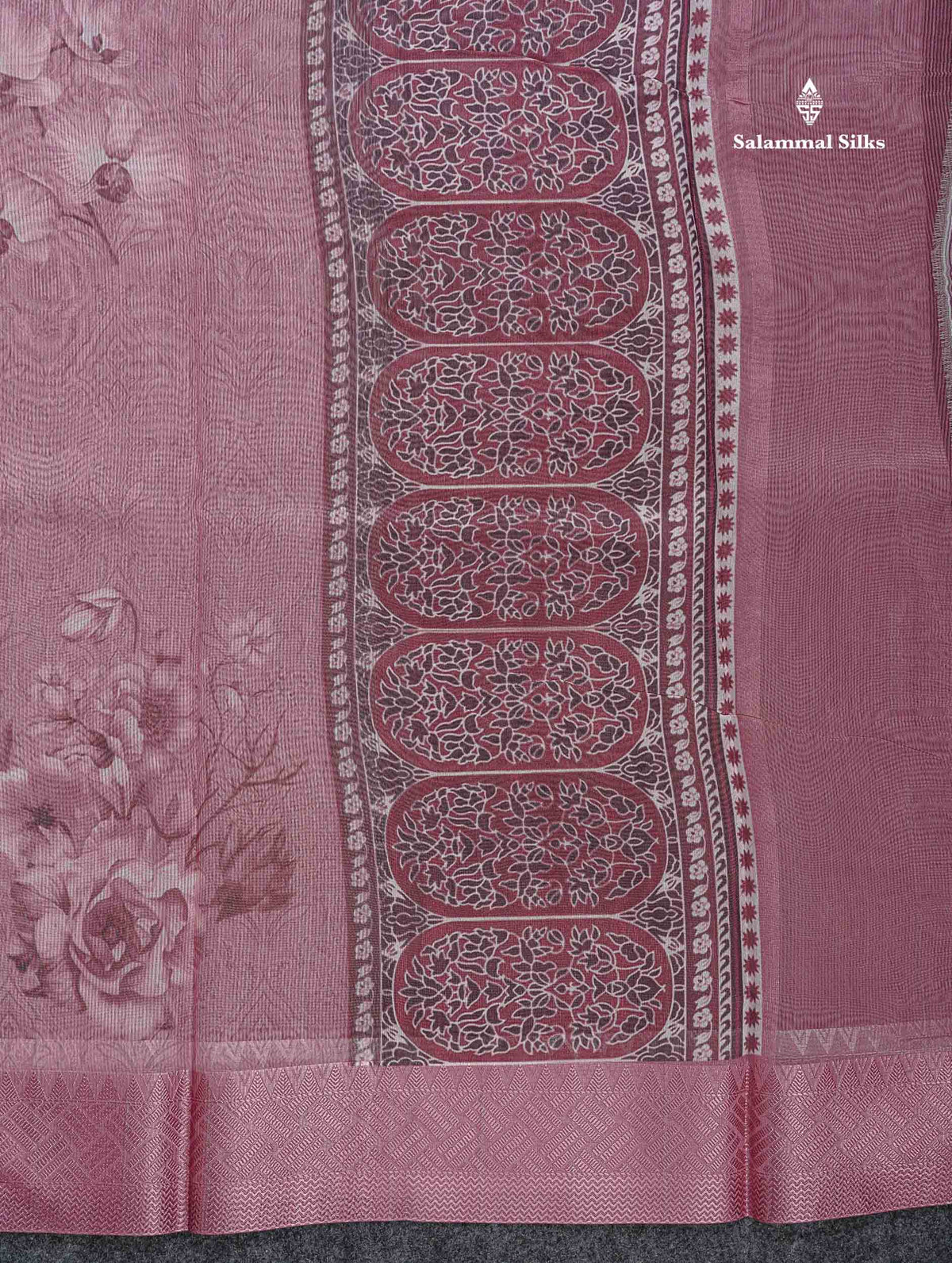 Kota Cotton Saree - Onion Pink Colour Body With Fancy Border
