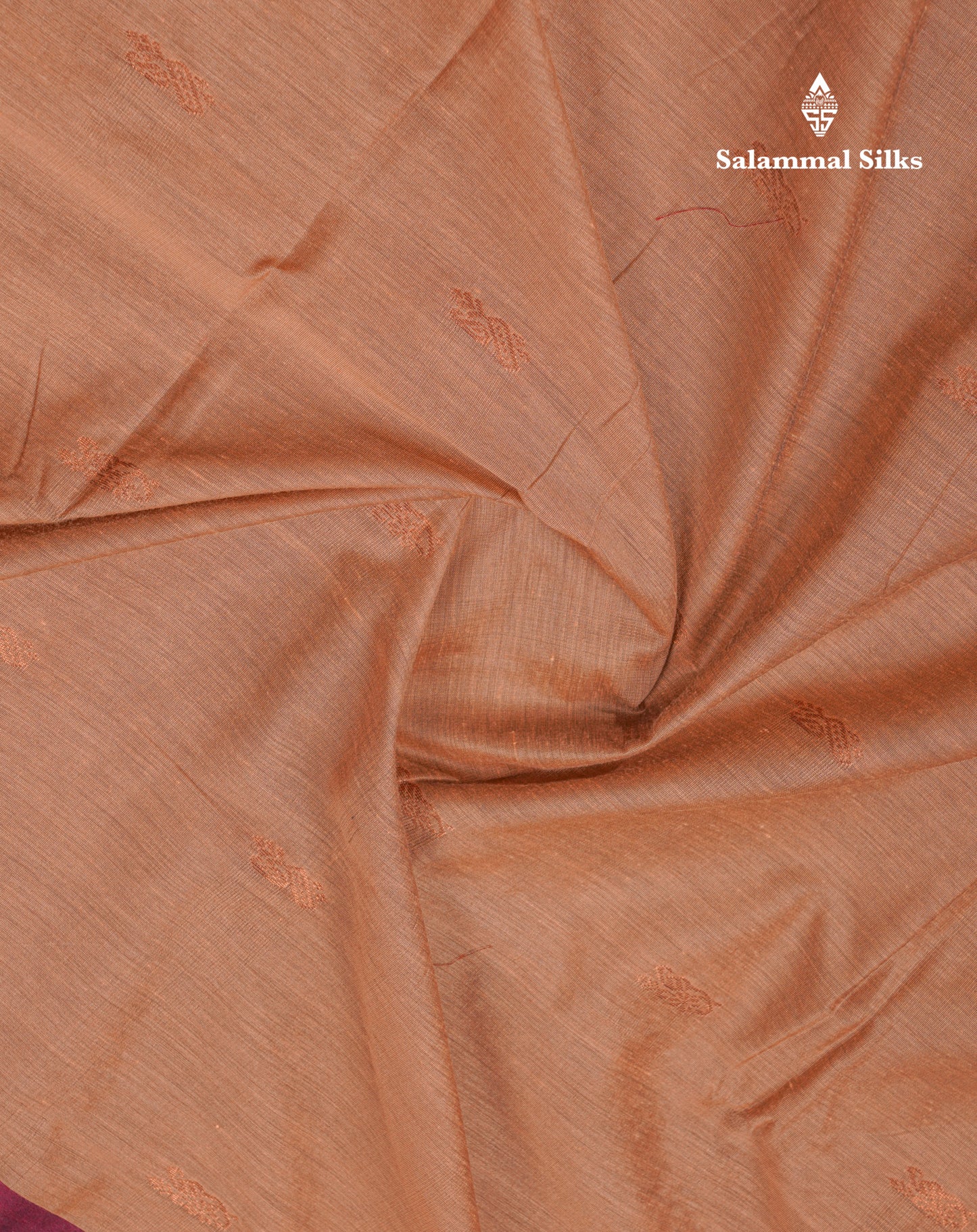 Sandal Kalyani Cotton Saree With Contrast Dark Maroon Border