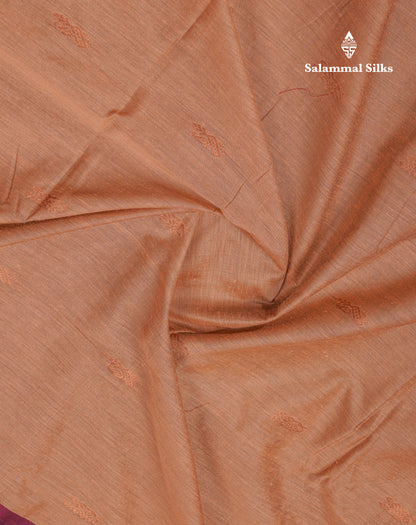 Sandal Kalyani Cotton Saree With Contrast Dark Maroon Border