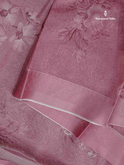 Kota Cotton Saree - Onion Pink Colour Body With Fancy Border