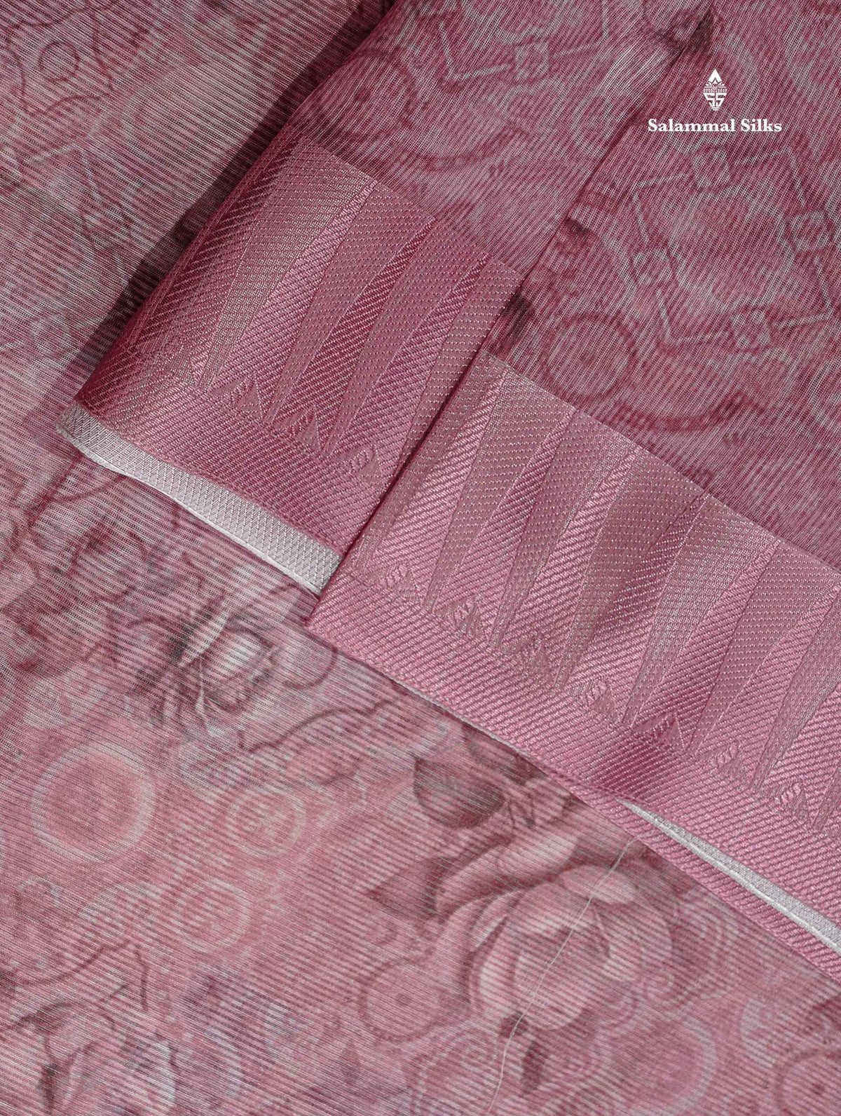 Kota Cotton Saree - Onion Pink Colour Body With Fancy Border