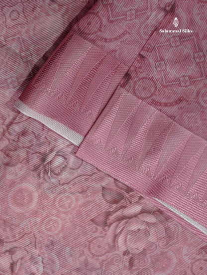 Kota Cotton Saree - Onion Pink Colour Body With Fancy Border