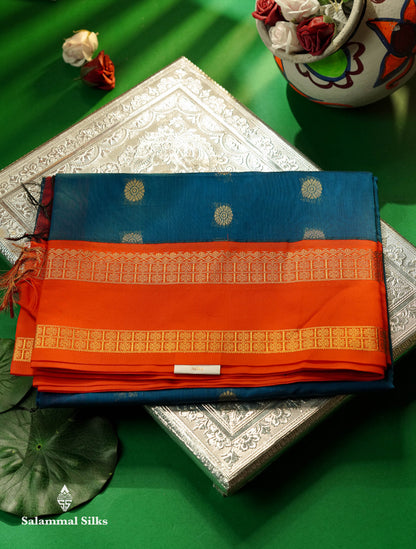 Beautiful Green Semi Silk Cotton Saree With Contrast Black Traditional Gap Border