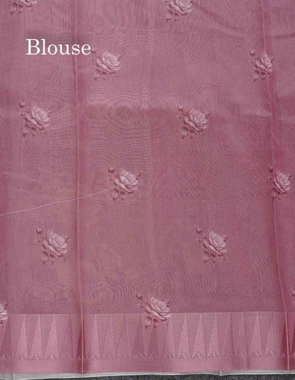 Kota Cotton Saree - Onion Pink Colour Body With Fancy Border
