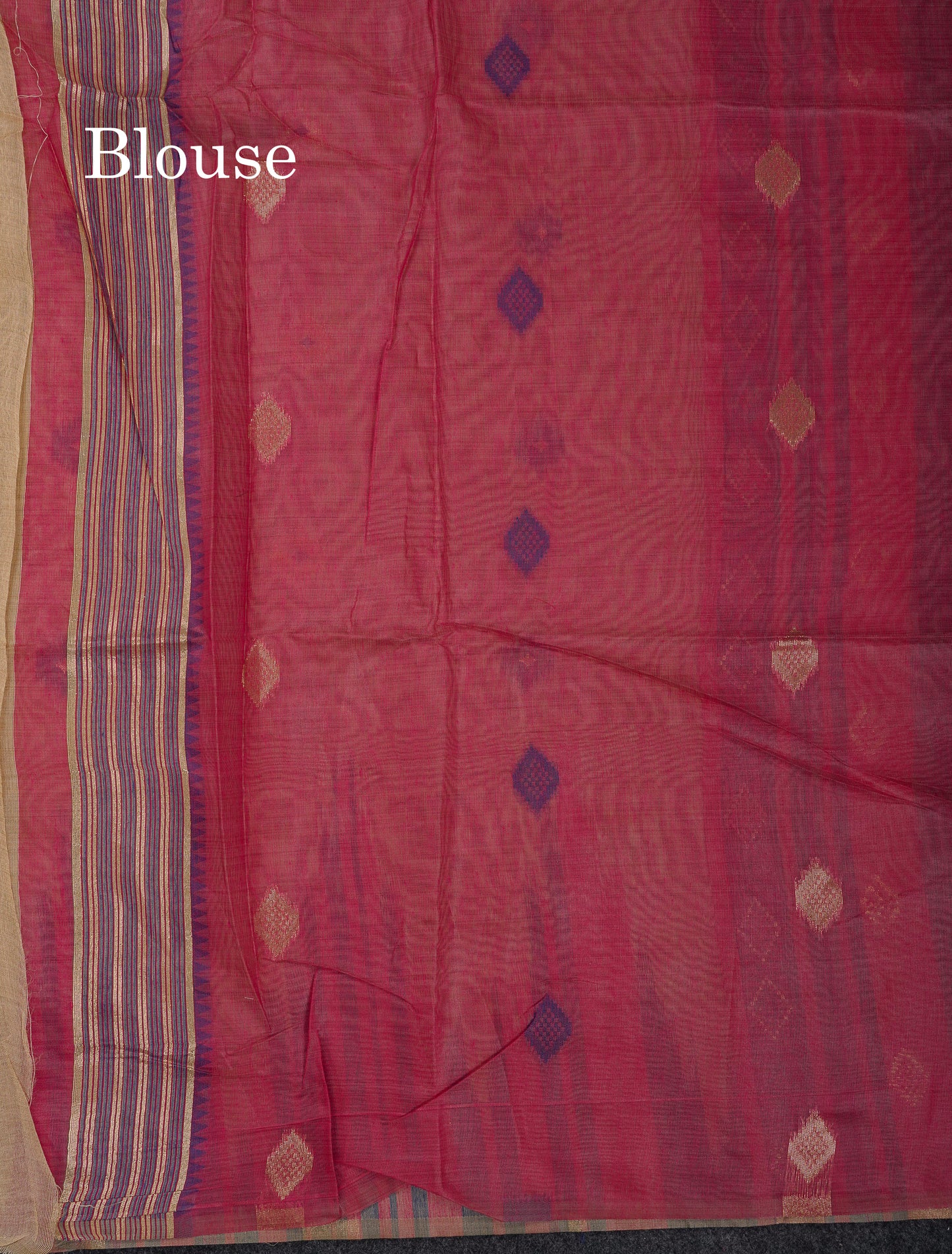 Beautiful Cream Sandal Muga Cotton Saree With Contrast Mustard Yellow Traditional Temple Border