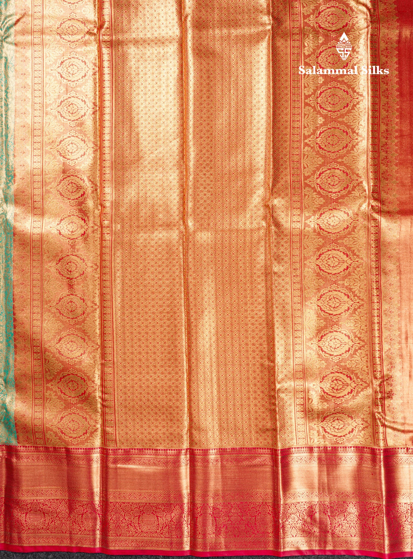 Light Green Bridal Tissue Semi Silk Saree With Contrast Pink Border