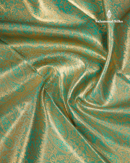 Light Green Bridal Tissue Semi Silk Saree With Contrast Pink Border