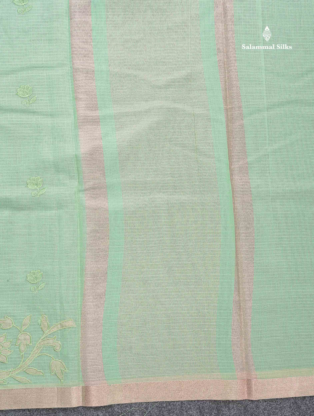 Kota Cotton Fancy Saree - Peach Colour Body With Embroidery Border