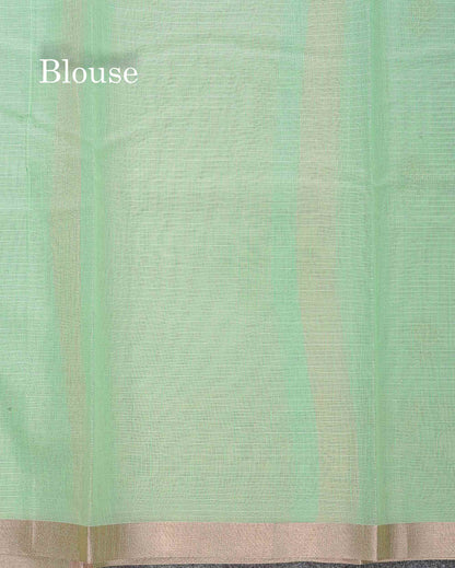 Kota Cotton Fancy Saree - Peach Colour Body With Embroidery Border