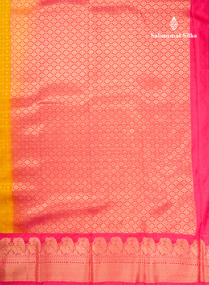 1000 Buttas Black Checks Semi Silk Saree With Contrast Pink Traditional Border