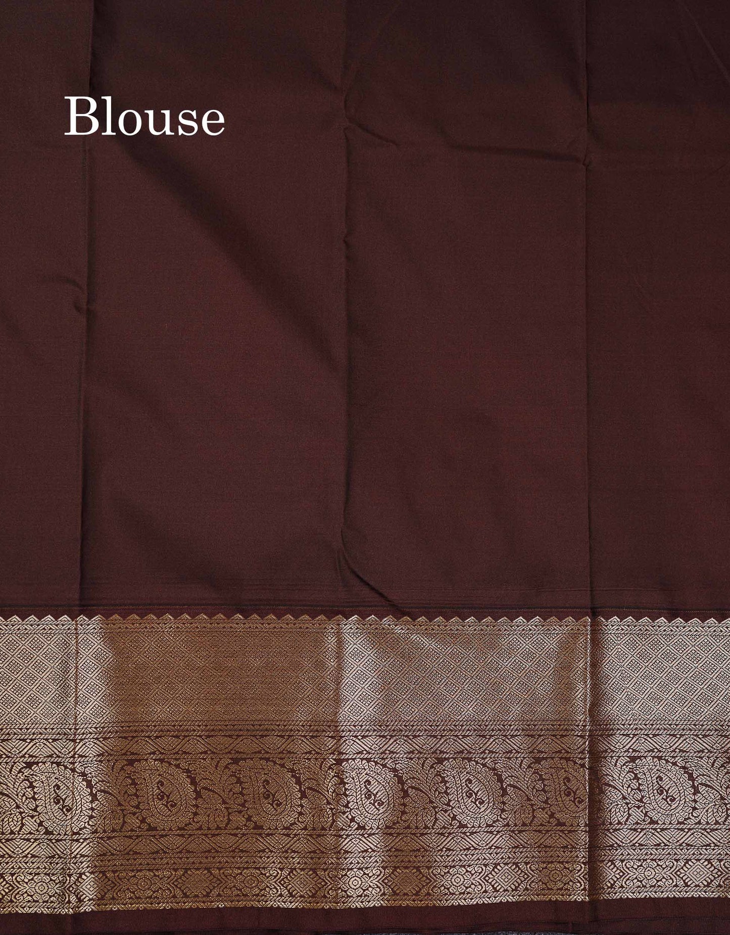 Semi Silk Saree - Dual Tone Red Zari Lines With Butta Contrast Dark Brown Traditional Evening Morning Border