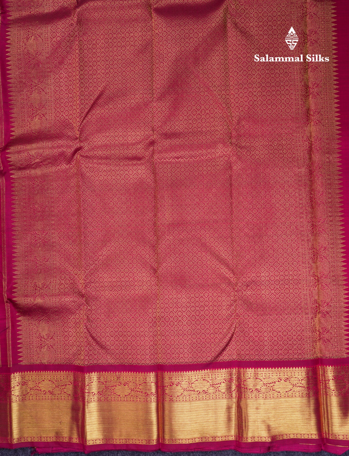 Beautiful Dual Tone Magenta Menakari Work Bridal Pure Kanjivaram Silk Saree With Traditional Border
