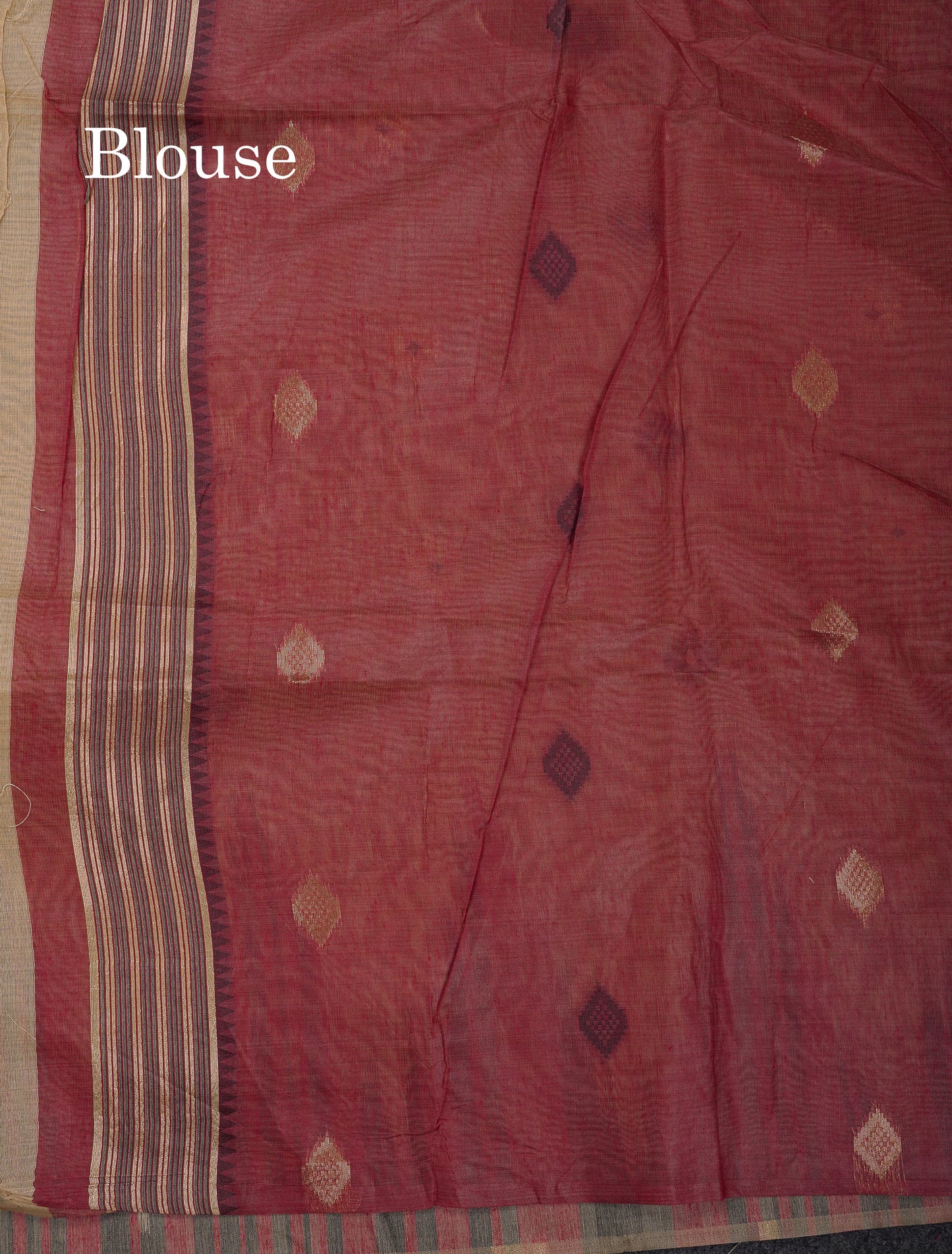 Beautiful Cream Sandal Muga Cotton Saree With Contrast Mustard Yellow Traditional Temple Border
