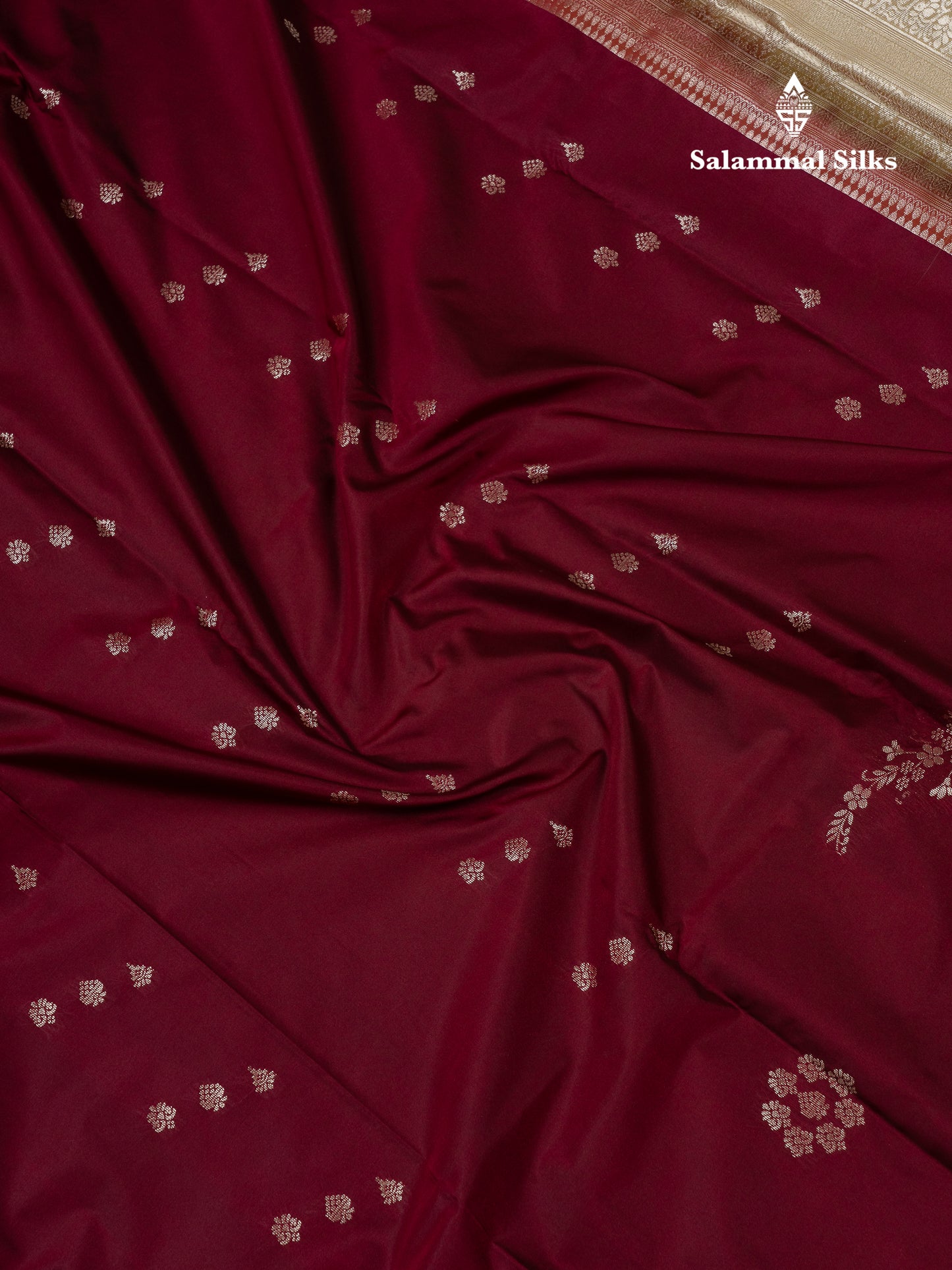 Beautiful Dual Tone Maroon Semi Silk Saree With Contrast Cream Sandal Traditional Medium Border