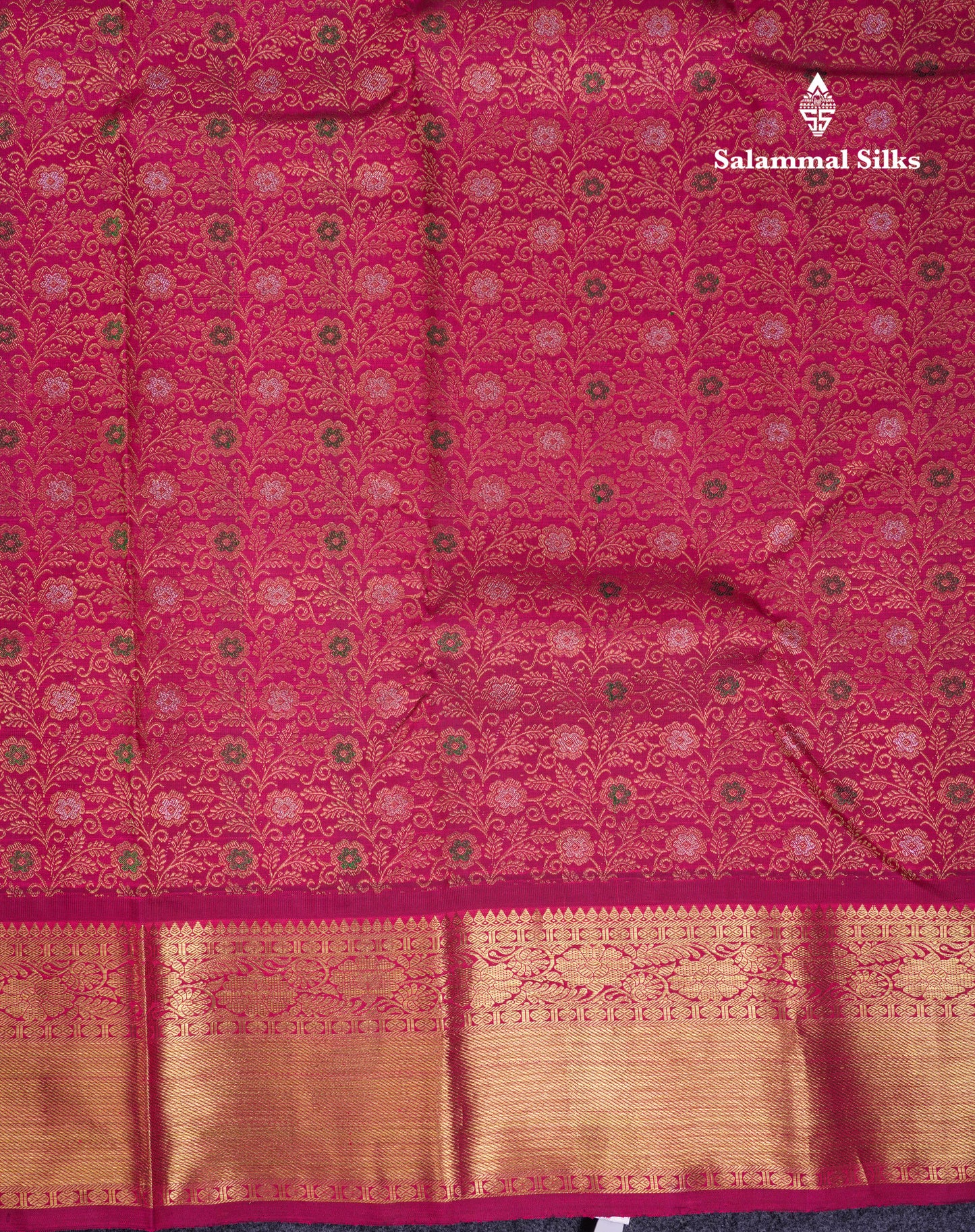 Beautiful Dual Tone Magenta Menakari Work Bridal Pure Kanjivaram Silk Saree With Traditional Border