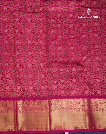 Beautiful Dual Tone Magenta Menakari Work Bridal Pure Kanjivaram Silk Saree With Traditional Border