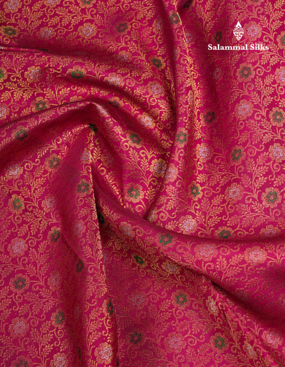 Beautiful Dual Tone Magenta Menakari Work Bridal Pure Kanjivaram Silk Saree With Traditional Border