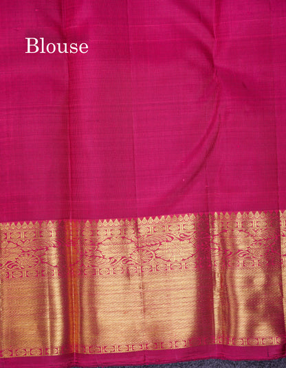 Beautiful Dual Tone Magenta Menakari Work Bridal Pure Kanjivaram Silk Saree With Traditional Border
