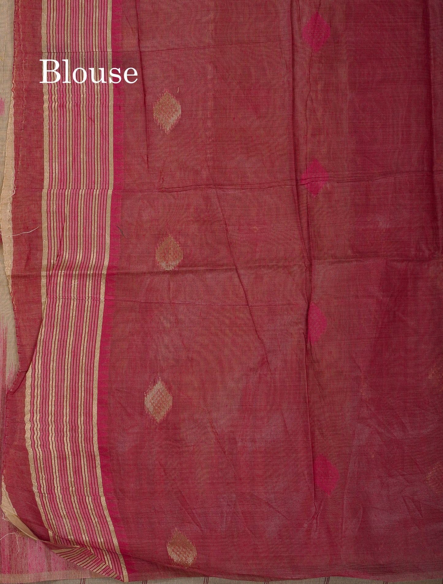 Beautiful Cream Sandal Muga Cotton Saree With Contrast Mustard Yellow Traditional Temple Border