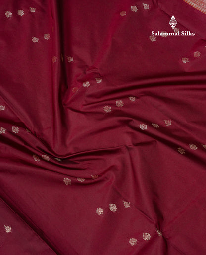 Beautiful Dual Tone Maroon Semi Silk Saree With Contrast Cream Sandal Traditional Medium Border