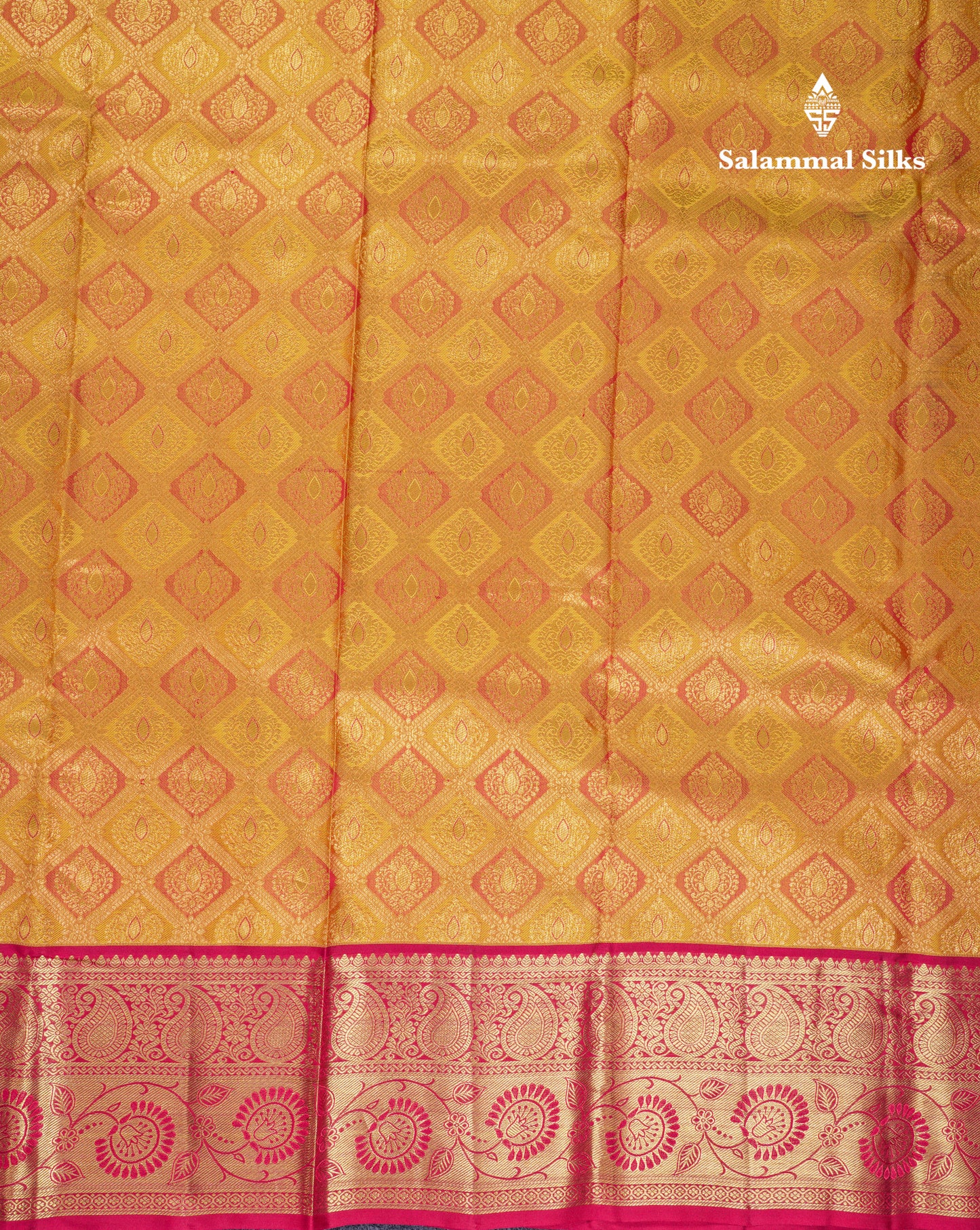 Beautiful Mustard Yellow Bridal Pure Kanjivaram Silk Saree With Contrast Reddish Maroon Traditional Border