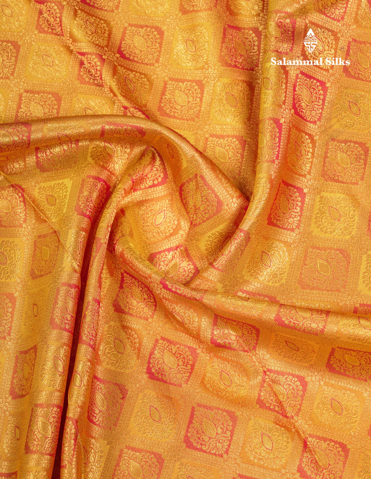 Beautiful Mustard Yellow Bridal Pure Kanjivaram Silk Saree With Contrast Reddish Maroon Traditional Border