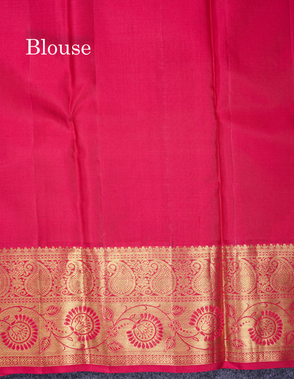 Beautiful Mustard Yellow Bridal Pure Kanjivaram Silk Saree With Contrast Reddish Maroon Traditional Border