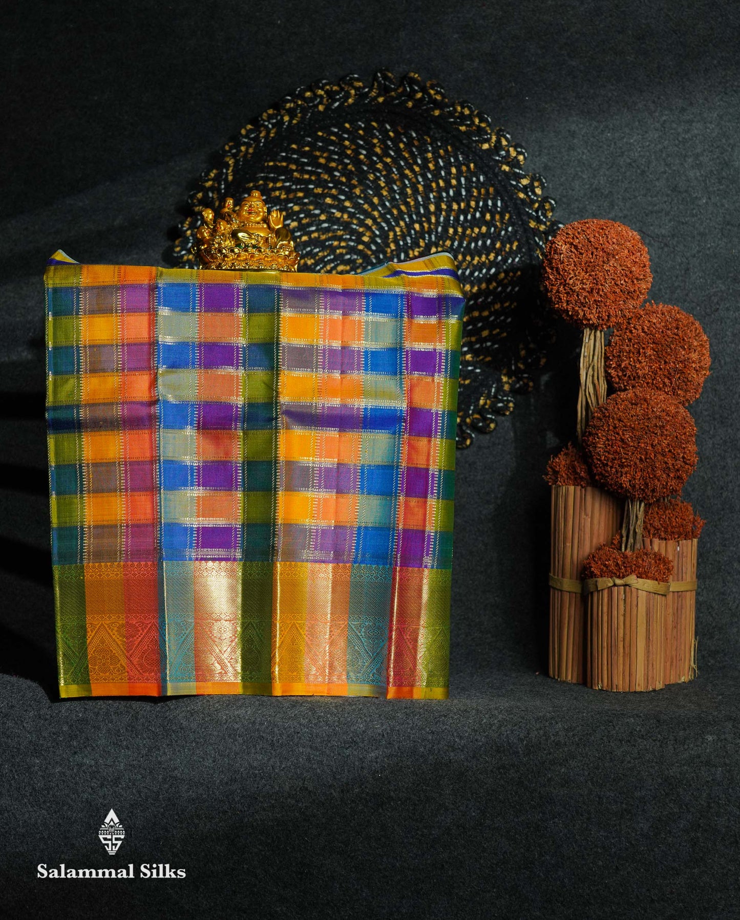 Beautiful Pure Silk Pattu Pavadai Checks (Multicolour) With Contrast Baby Pink Blouse 18"