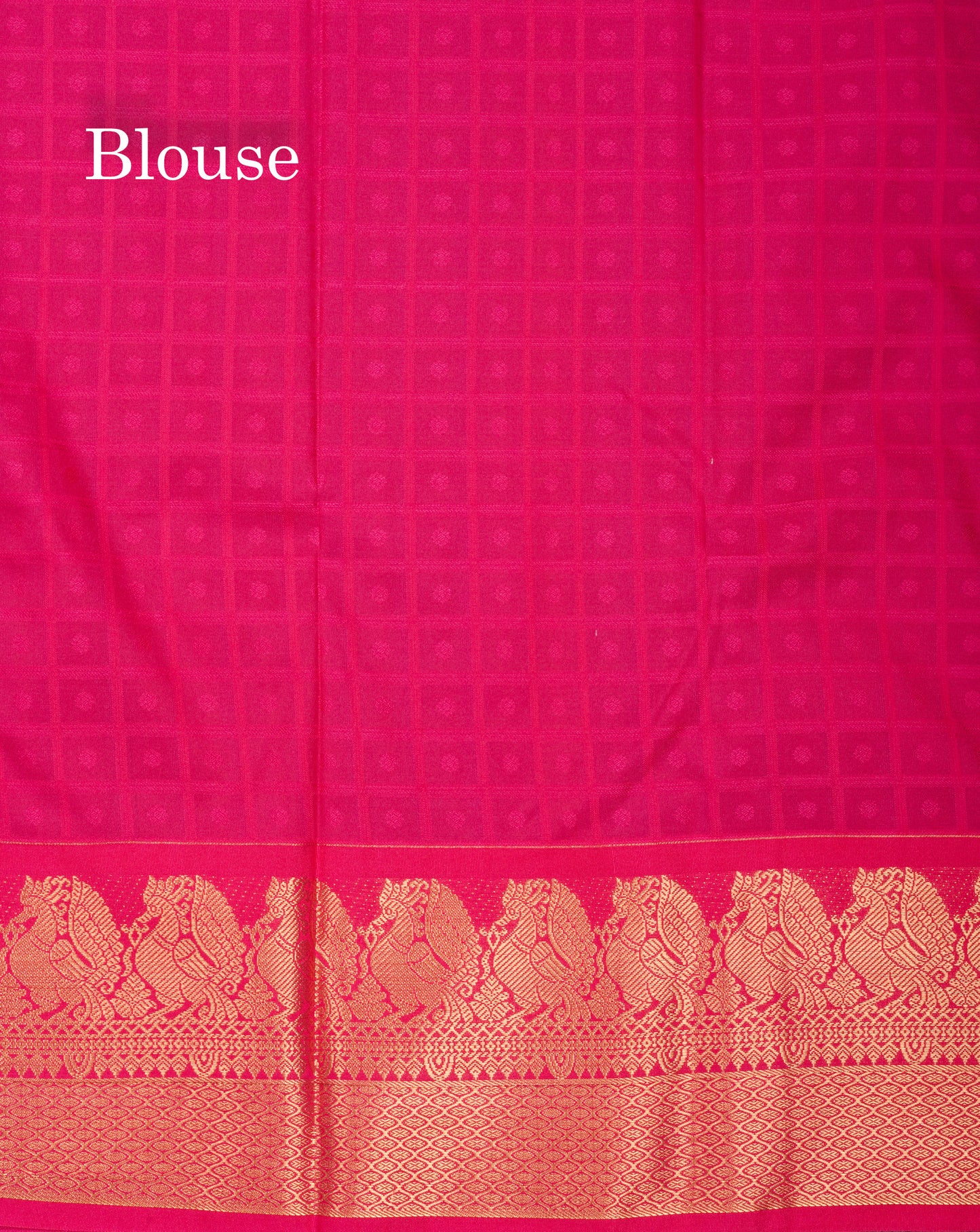 1000 Buttas Black Checks Semi Silk Saree With Contrast Pink Traditional Border