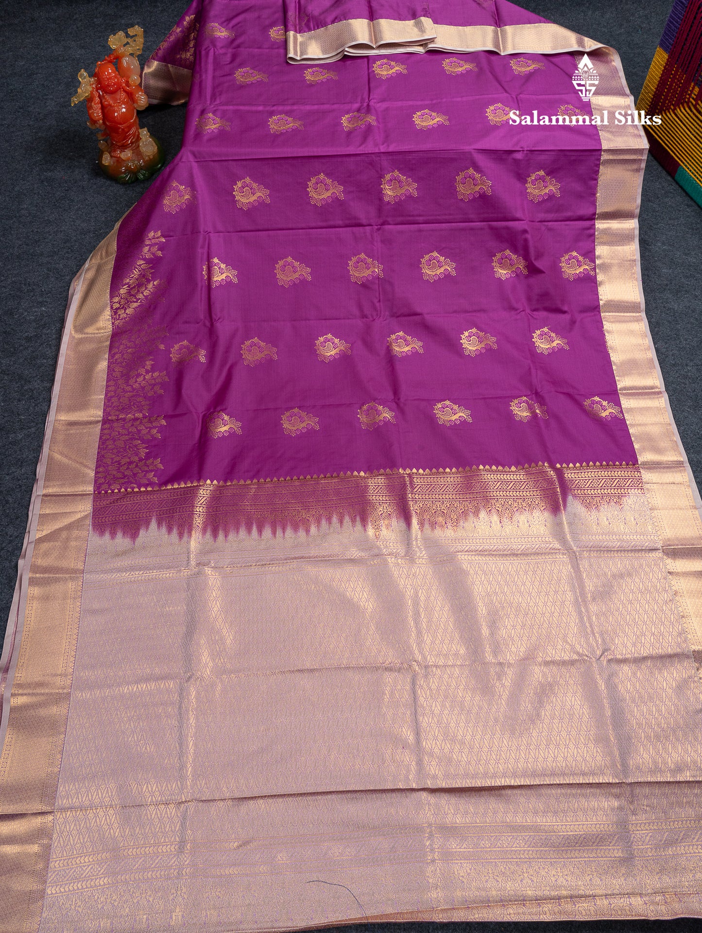 Beautiful Vadamalli Semi Silk Saree With Contrast Light Violet Traditional Medium Border