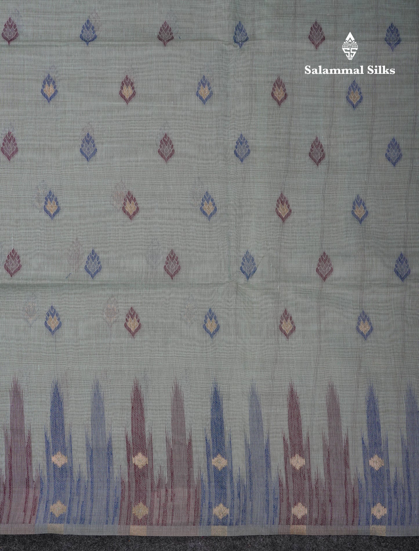 Beautiful Light Peach Menakari Work Muga Cotton Saree With Contrast Olive Green Blouse