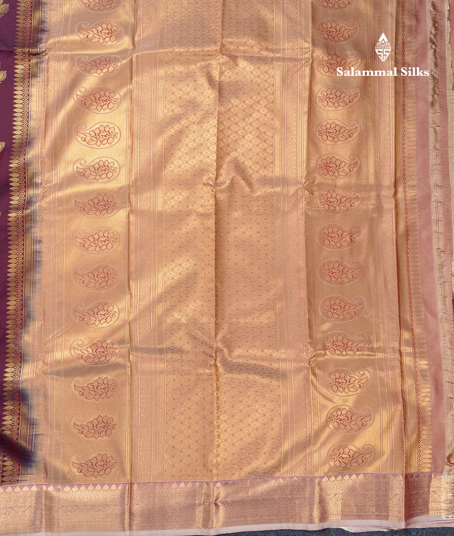 Beautiful Dark Magenta Semi Silk Saree With Contrast Chocolate Traditional Medium Border