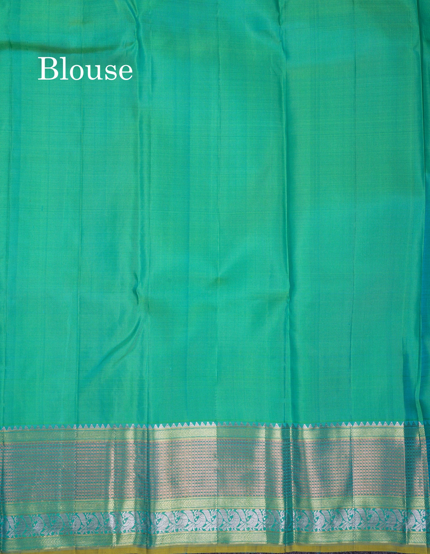 Beautiful Sapphire Green Bridal Pure Kanjivaram Silk Saree With Traditional Border
