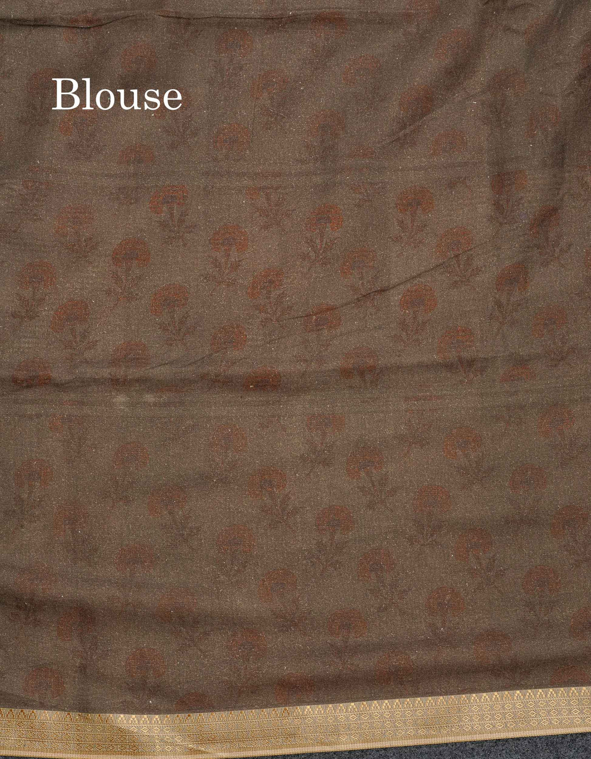 Soft Cotton Saree - Cream Sandal Body Printed With Small Fancy Border