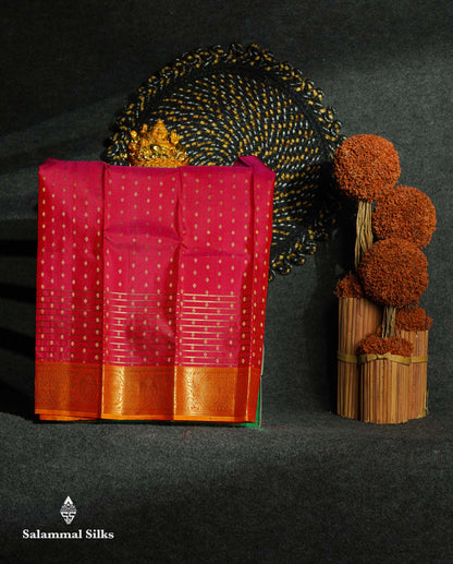 Pure Silk Pattu Pavadai - Magenta Colour | 0-2 Years
