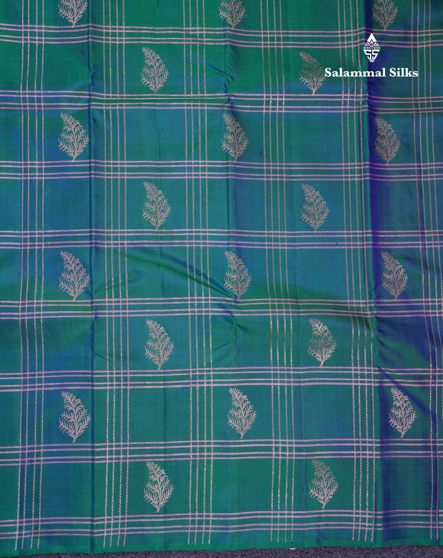 Beautiful Dual Tone Peacock Green Fancy Pure Kanjivaram Silk Saree With Contrast Orange Blouse