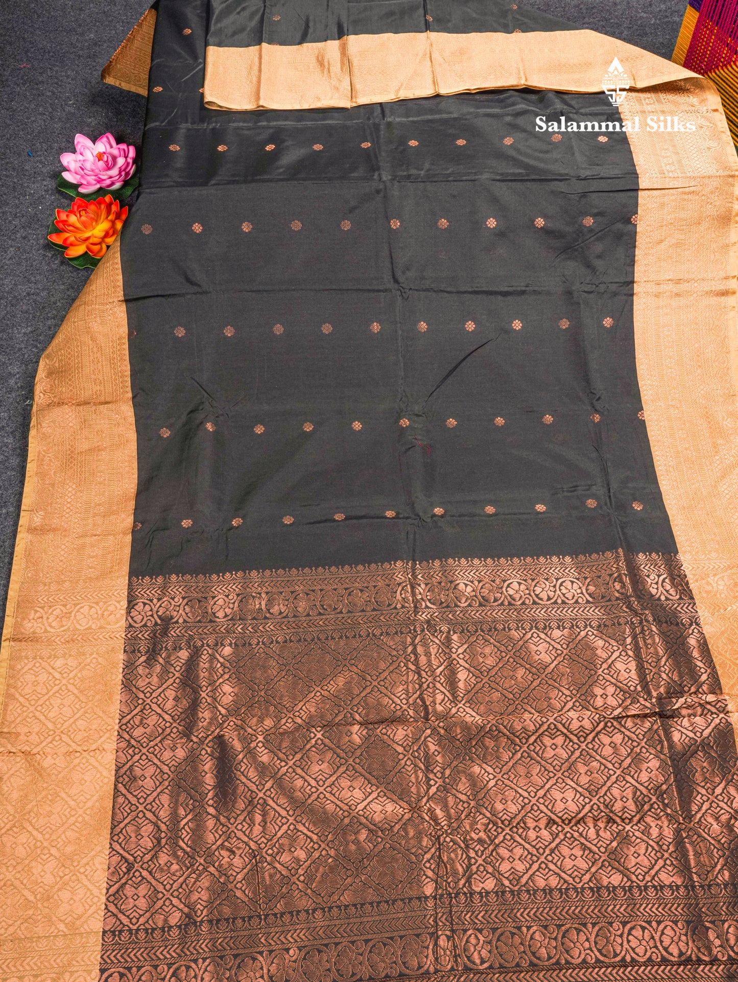 Magenta Pure Mix Saree With Contrast Sandal Border